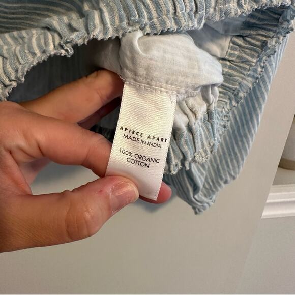 Apiece Apart Blue White Striped Cropped Top 4 - Picture 6 of 12